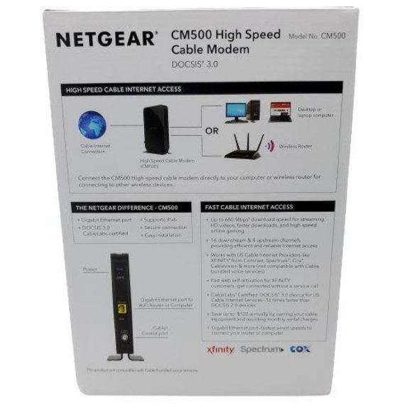 NETGEAR CM500-100NAS DOCSIS 3.0 High Speed M - Picture 5 of 11